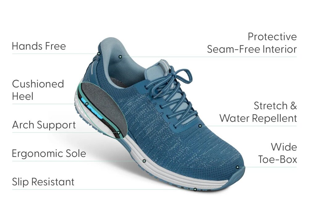 OrthOfeet Heren Hands-Free Instap Sneaker Yari Blue