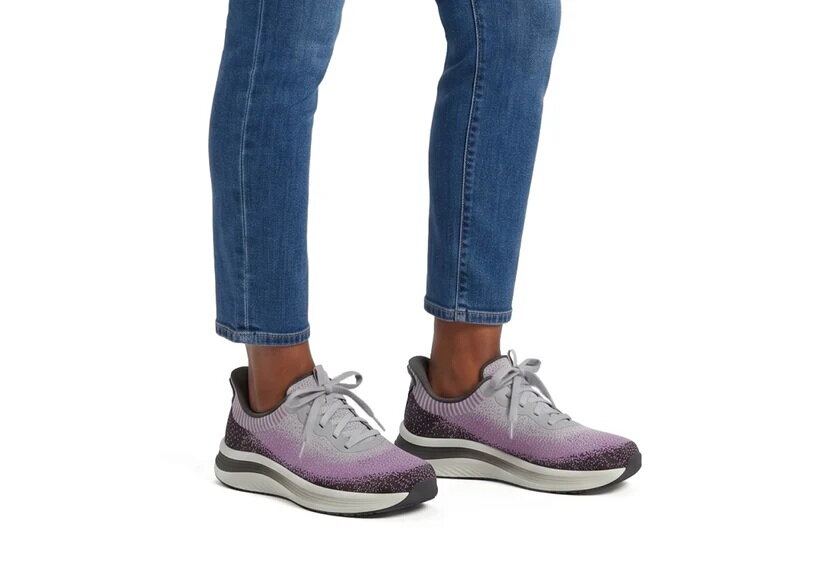 OrthOFeet Dames Hands-Free Instap Sneaker Nira Gray/Plum