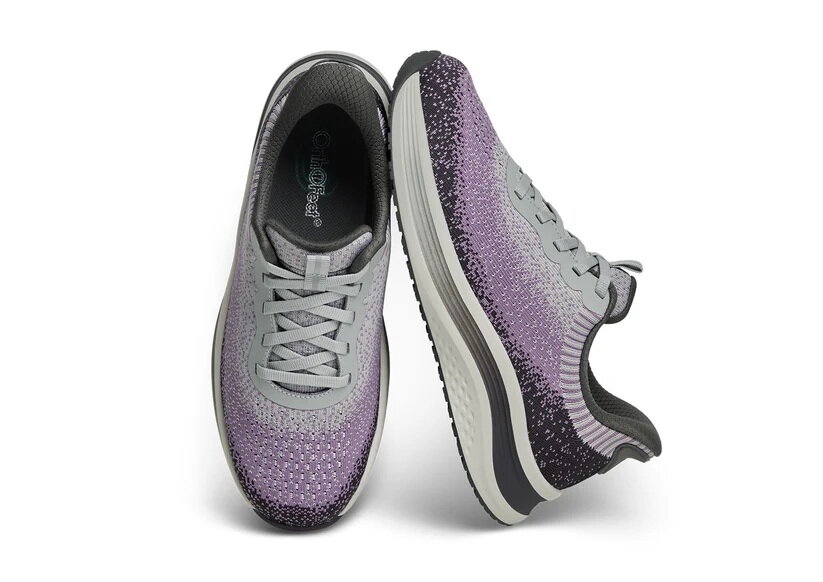 OrthOFeet Dames Hands-Free Instap Sneaker Nira Gray/Plum