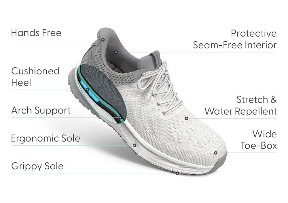 OrthOfeet Heren Hands-Free Instap Sneaker Tilos White